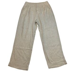 Free People Linen Pants Trousers Size 8 Wide Leg Beige Natural Boho Summer NWT